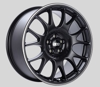 BBS CH 19x8.5 5x100 ET30 Satin Black Polished Rim Protector Wheels -70mm PFS/Clip Required
