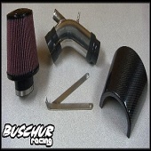 Buschur Racing Evo X Mass Air Pipe w/ Filter Kit & CF Shield (Brushed) - EVO X